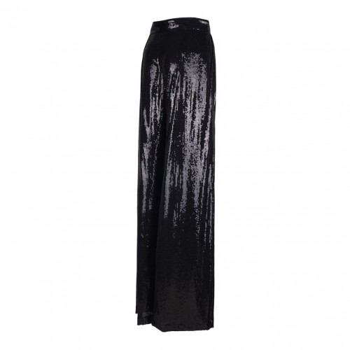 Black Paillettes Palazzo Trousers