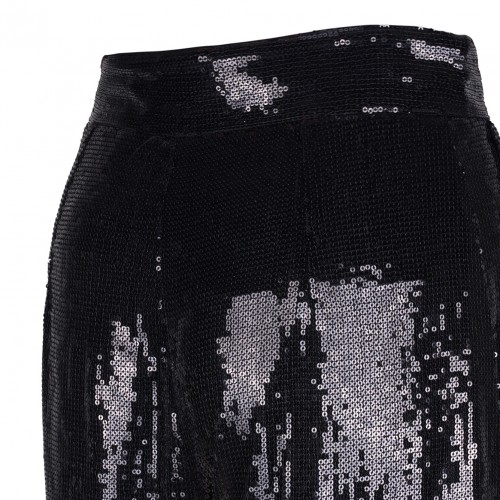 Black Paillettes Palazzo Trousers