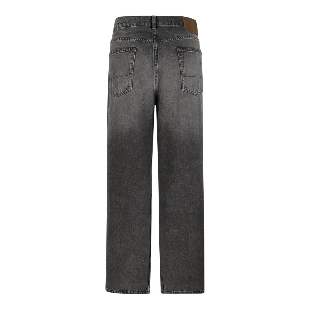 Grey Third Cut Ripped-Detail Jeans