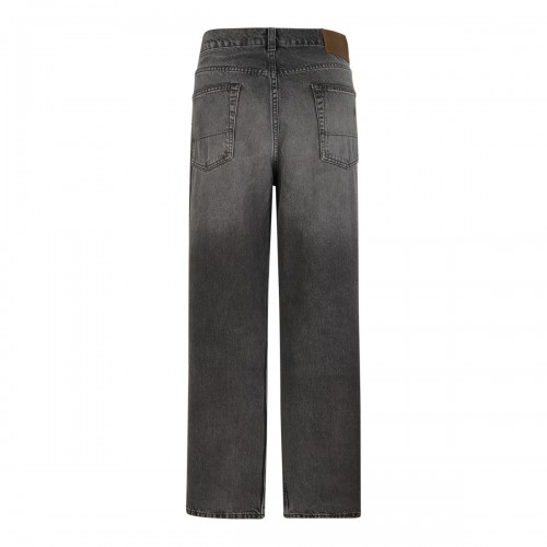 Grey Third Cut Ripped-Detail Jeans