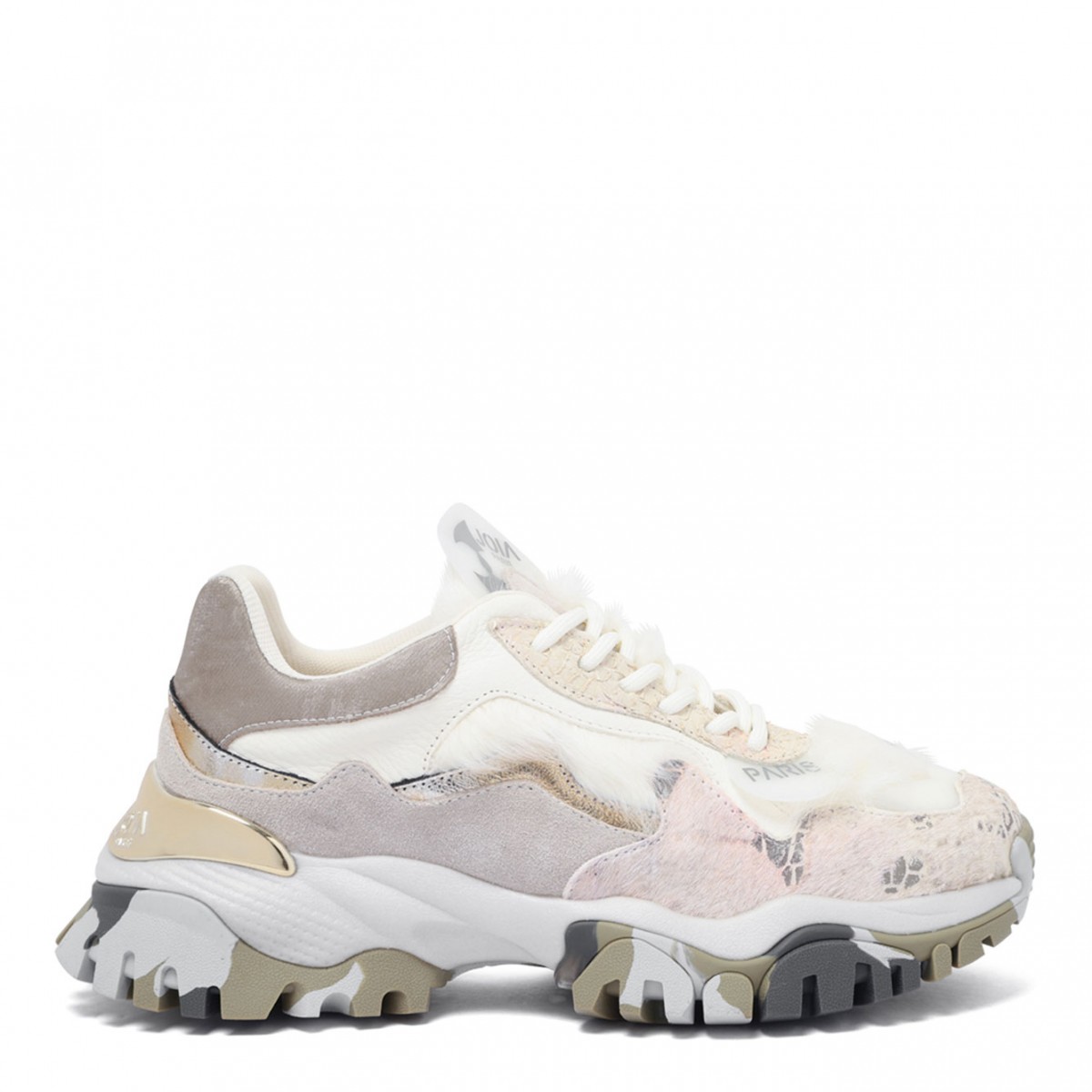 Laugh White Gold Sneakers