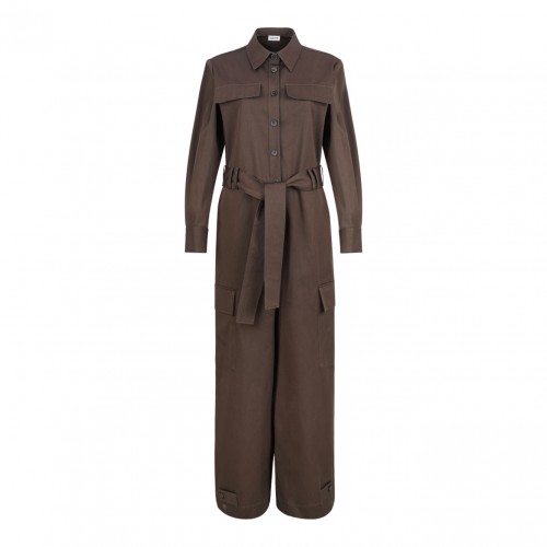 Brown Cargo Jumpsuit