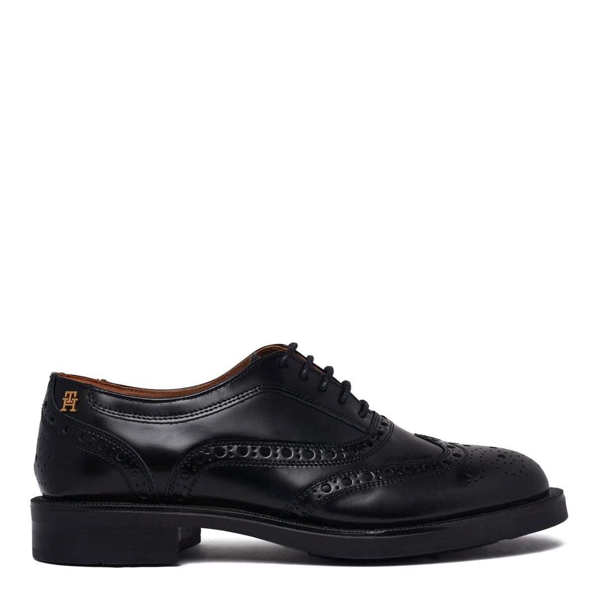 Black Leather Oxford Brogue Shoes
