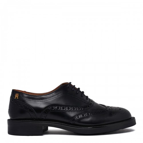 Black Leather Oxford Brogue Shoes