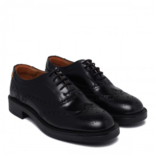 Black Leather Oxford Brogue Shoes