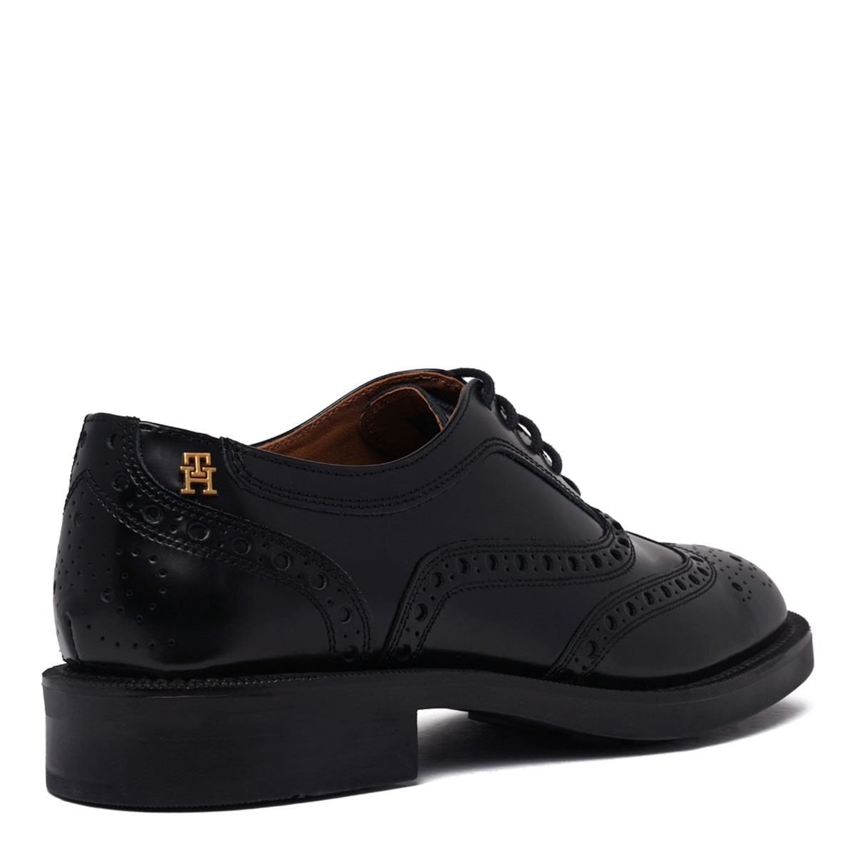 Black Leather Oxford Brogue Shoes