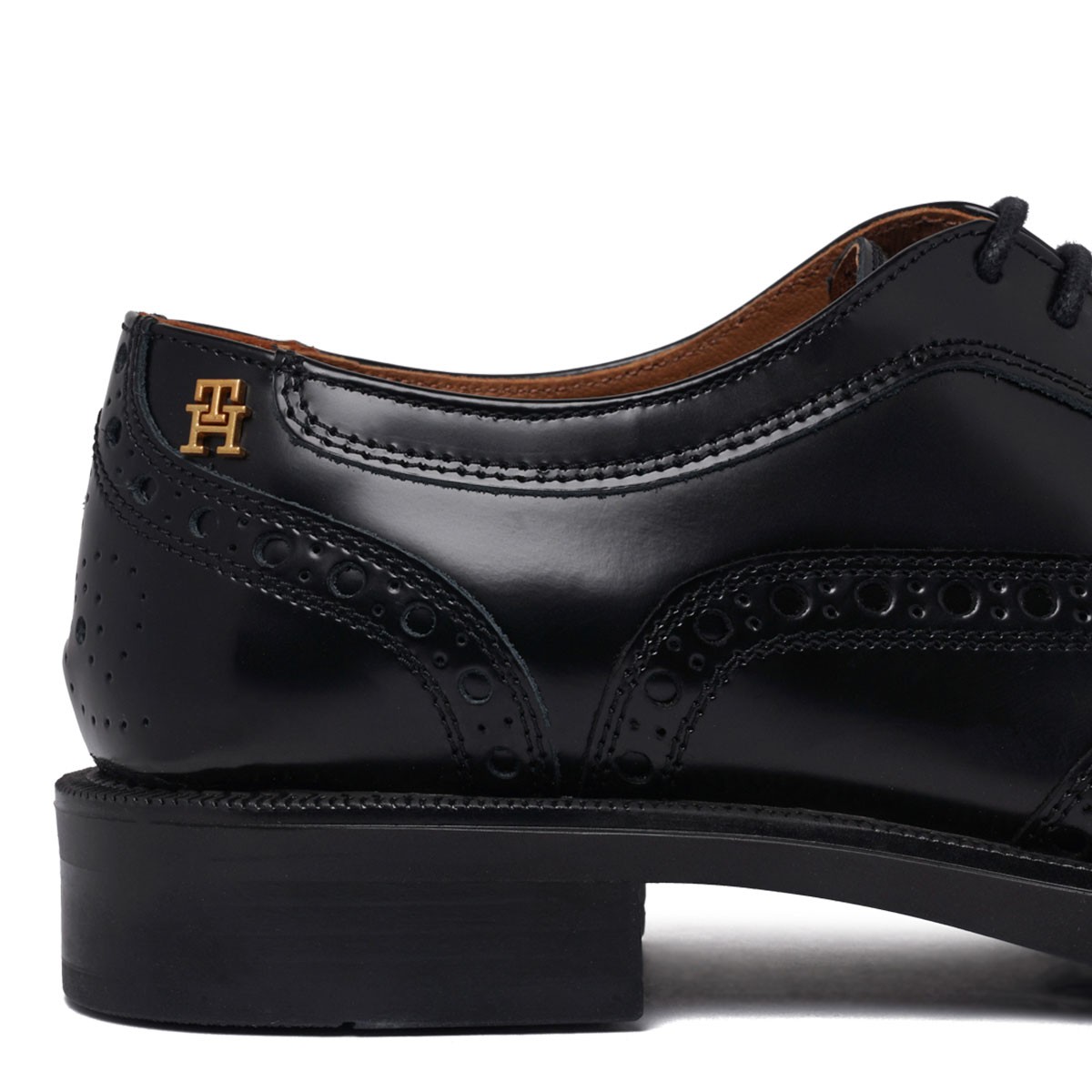 Black Leather Oxford Brogue Shoes