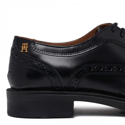 Black Leather Oxford Brogue Shoes
