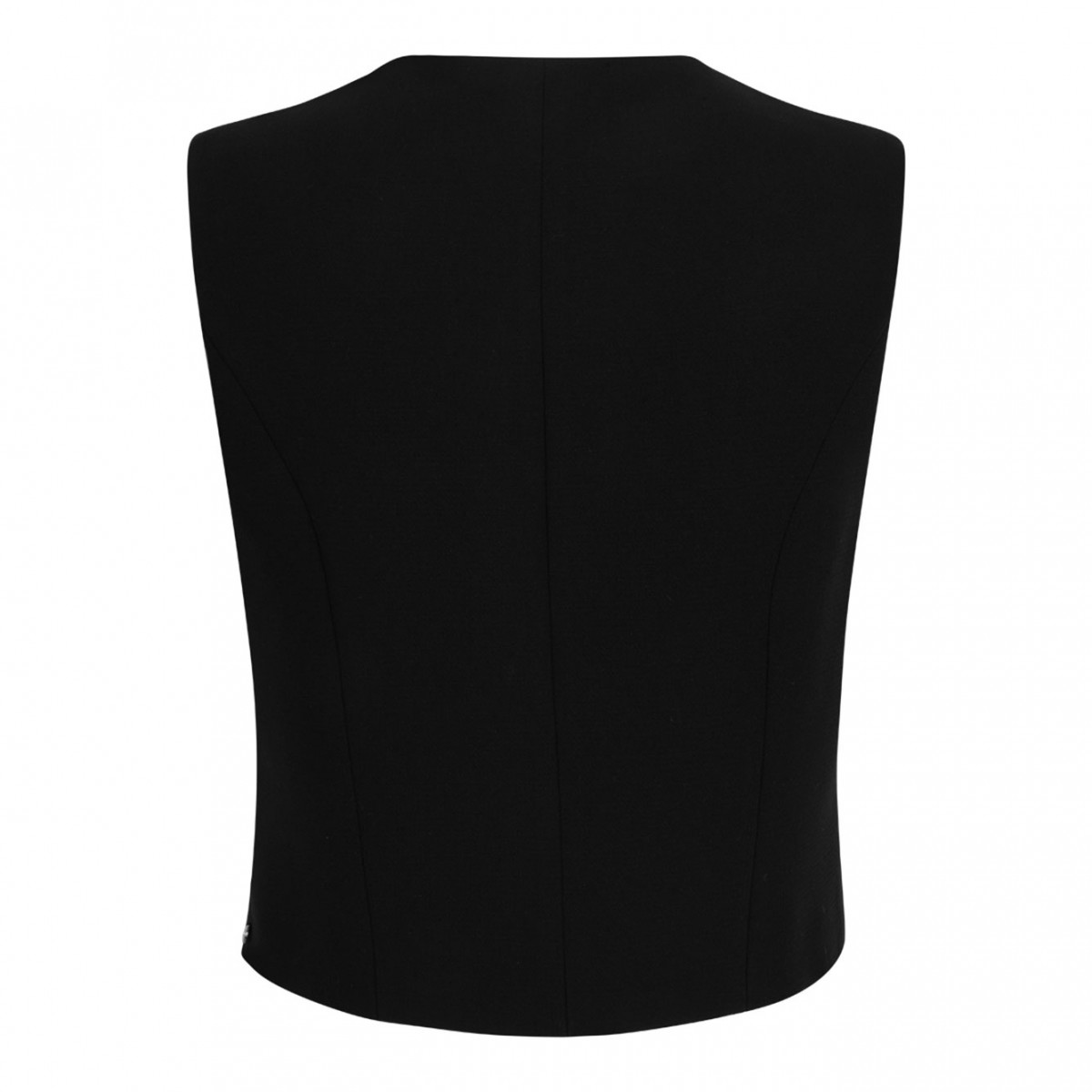Black Crystal-Button Sleeveless Vest