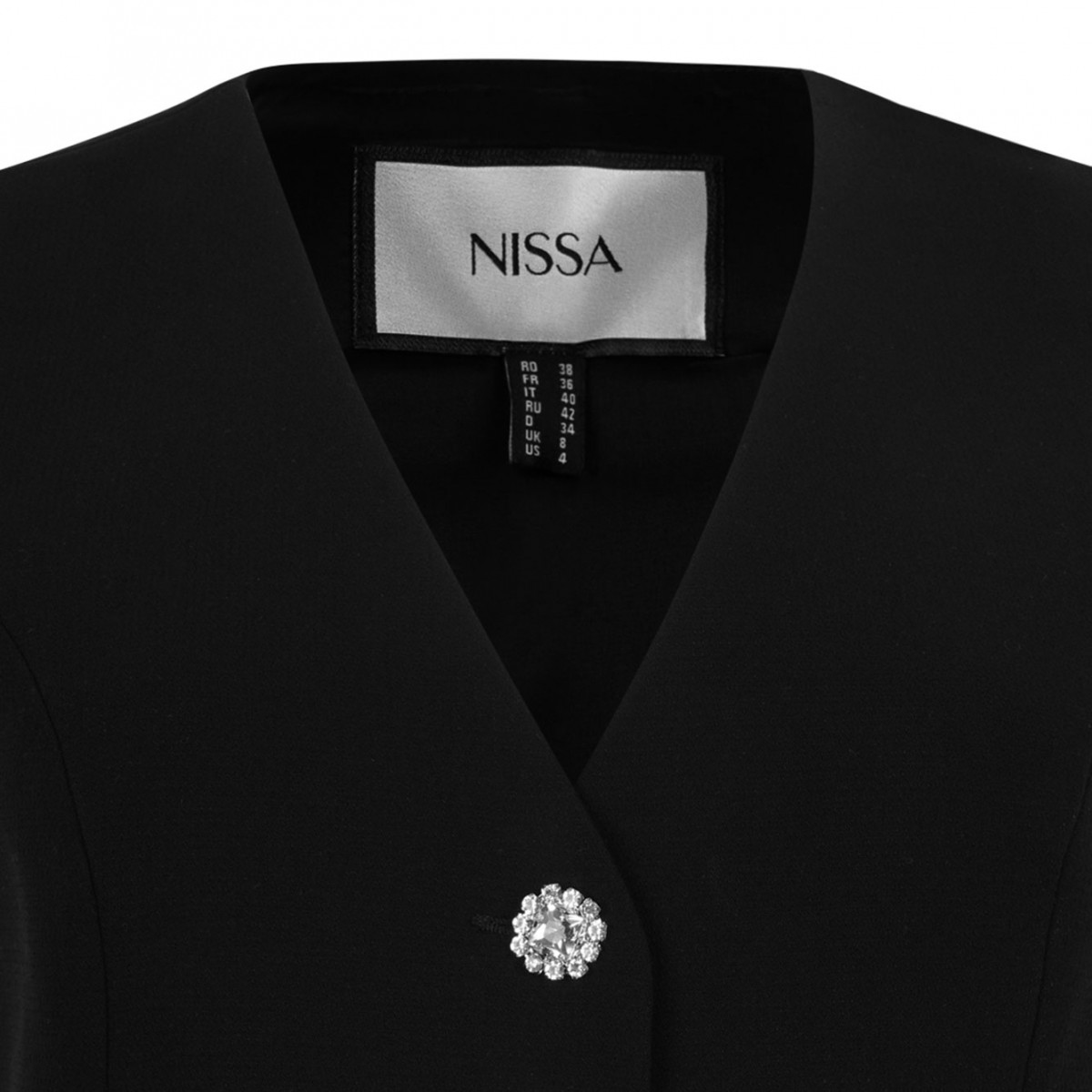 Black Crystal-Button Sleeveless Vest