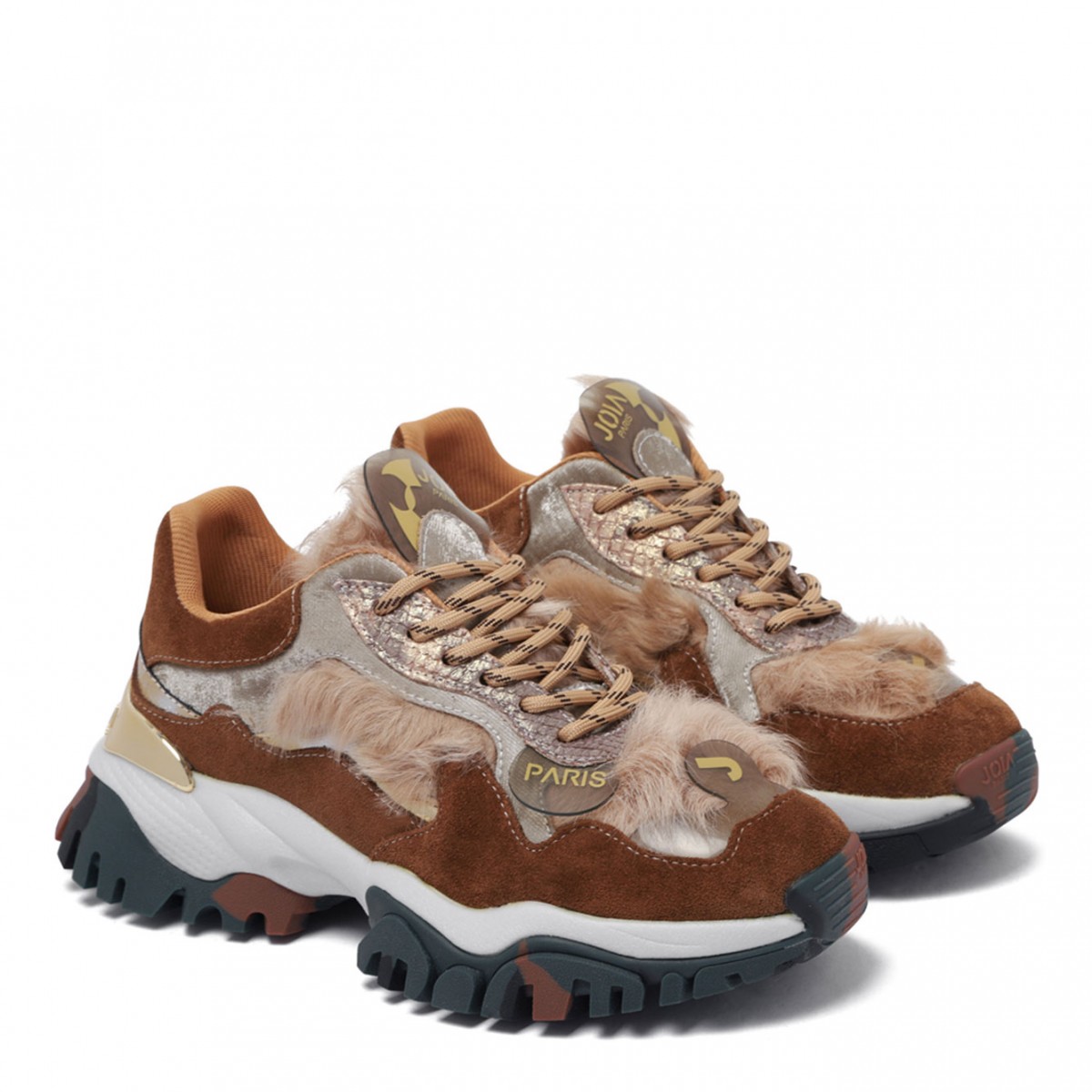 Laugh Brown Gold Sneakers