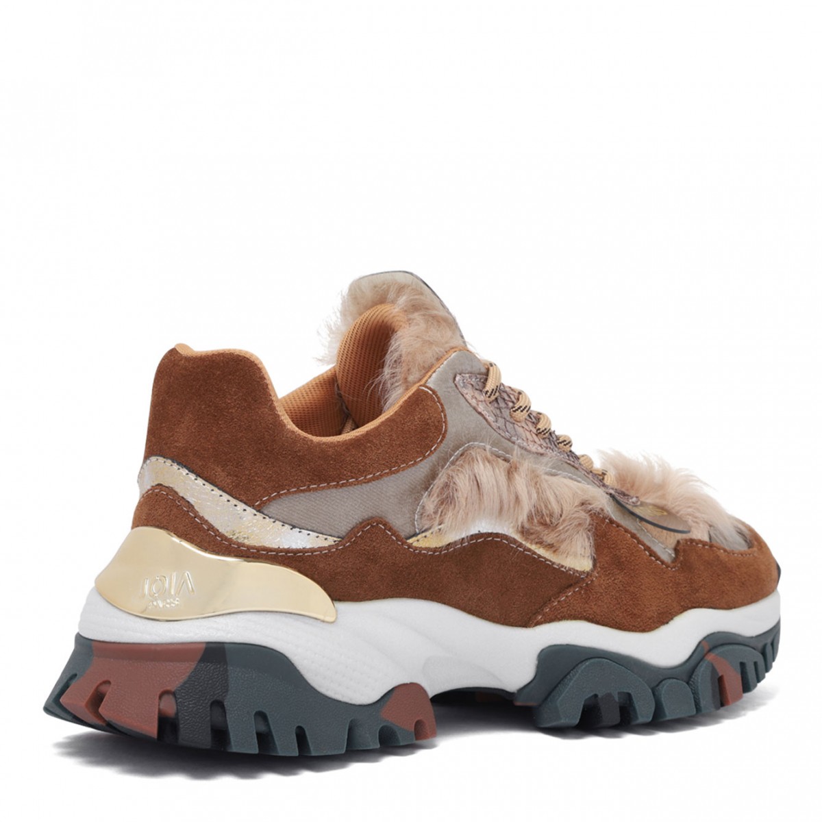 Laugh Brown Gold Sneakers