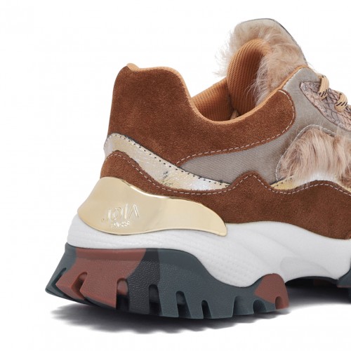 Laugh Brown Gold Sneakers