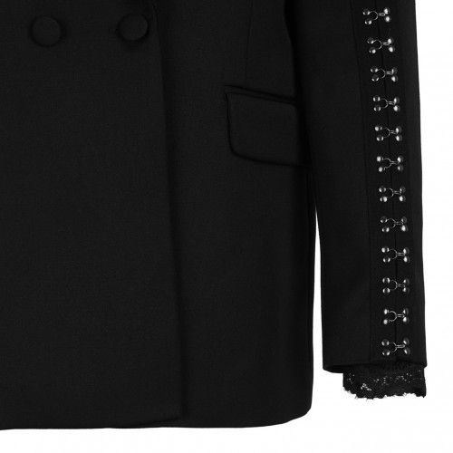 Black Embellished Double-Breasted Jacket