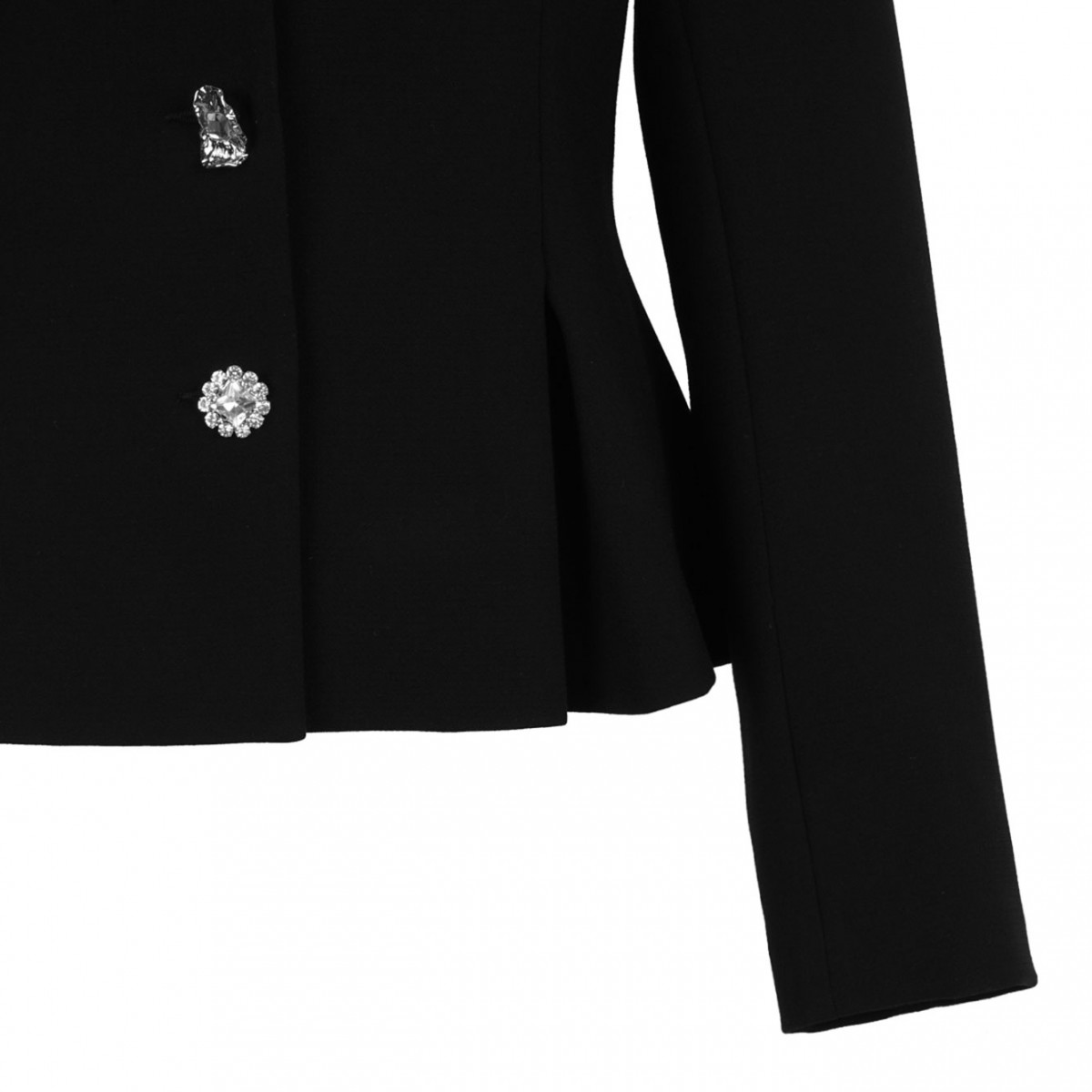 Black Crystal-Embellished Single-Breasted Blazer