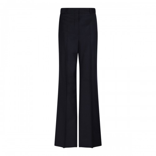 Black Stretch Wool Trousers With Pattern