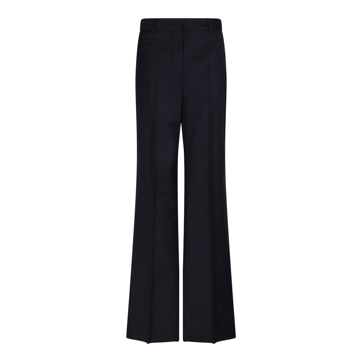 Black Stretch Wool Trousers With Pattern