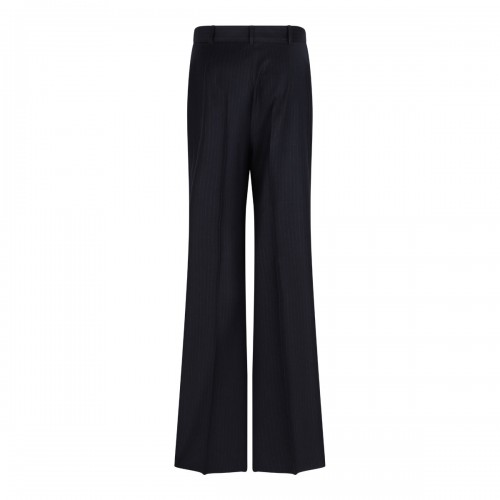 Black Stretch Wool Trousers With Pattern 2