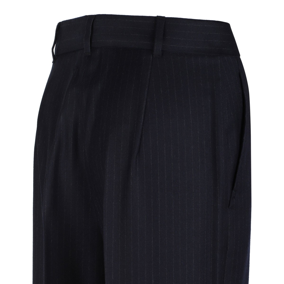 Black Stretch Wool Trousers With Pattern