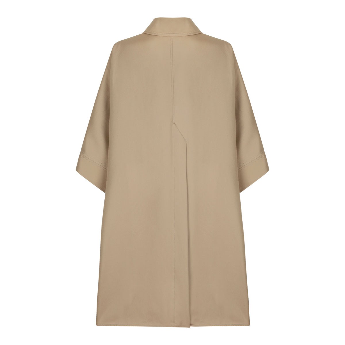 Beige Pedale Cape-Style Button-Up Coat
