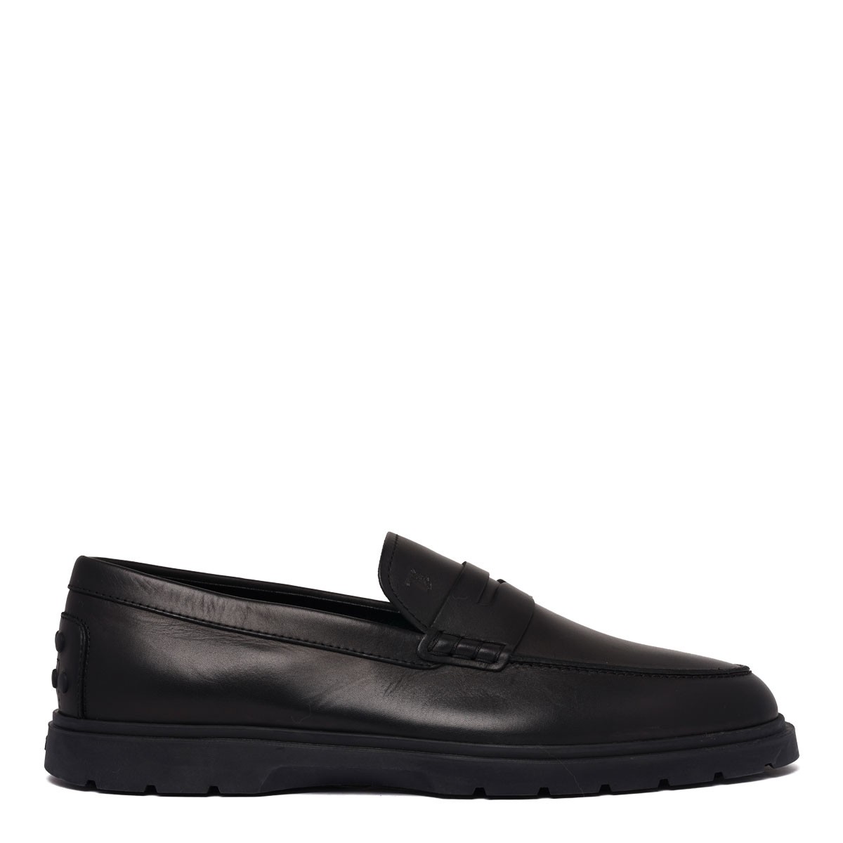 Black Leather Penny Loafers
