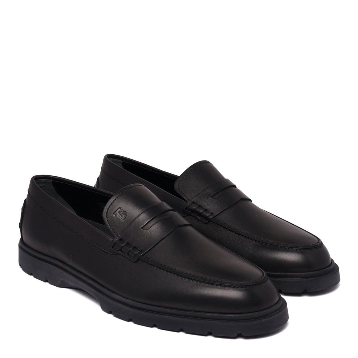 Black Leather Penny Loafers
