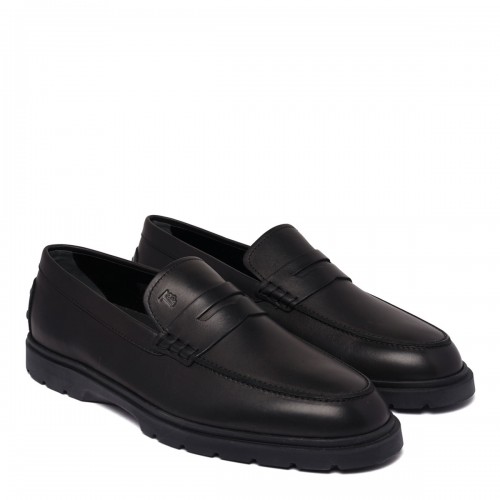 Black Leather Penny Loafers