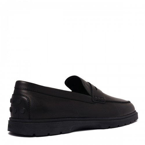 Black Leather Penny Loafers