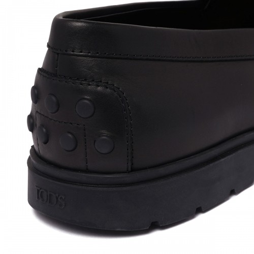Black Leather Penny Loafers
