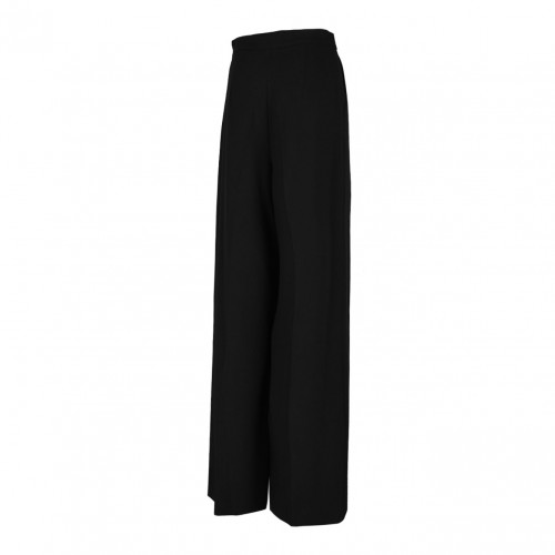 Black Pleated Crystal-Embellished Trousers