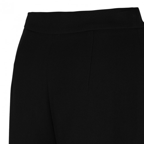 Black Pleated Crystal-Embellished Trousers