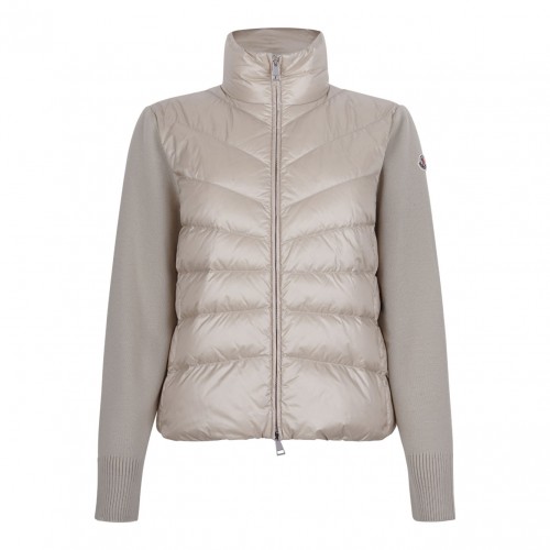 Light Beige Ed Zip Down Cardigan