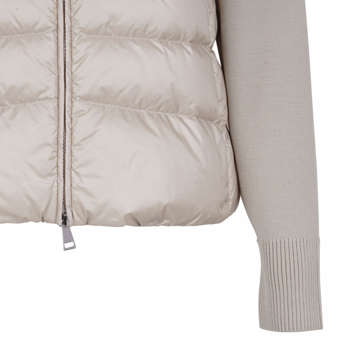 Light Beige Ed Zip Down Cardigan