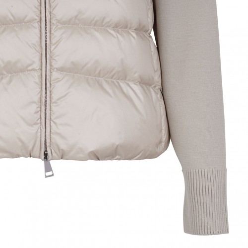 Light Beige Ed Zip Down Cardigan