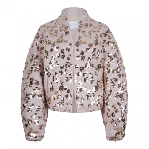 Sequined Bomber Jacket With Wide Sleeves