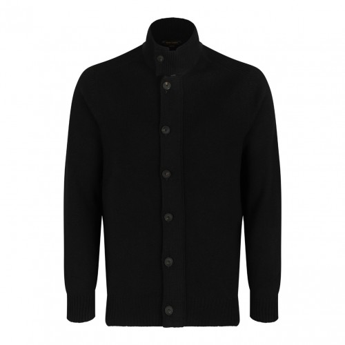 Black High Neck Cardigan