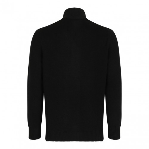 Black High Neck Cardigan 2