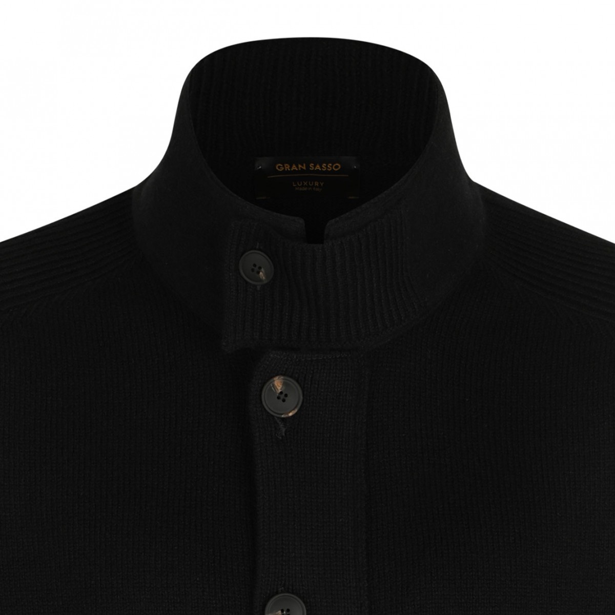 Black High Neck Cardigan