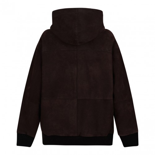 Brown Suede Hoodie