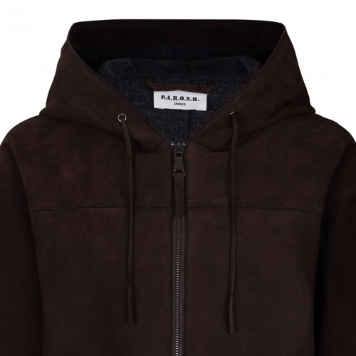 Brown Suede Hoodie