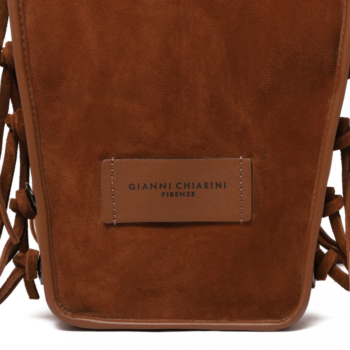 Cognac Fringe And Studs Tote Bag