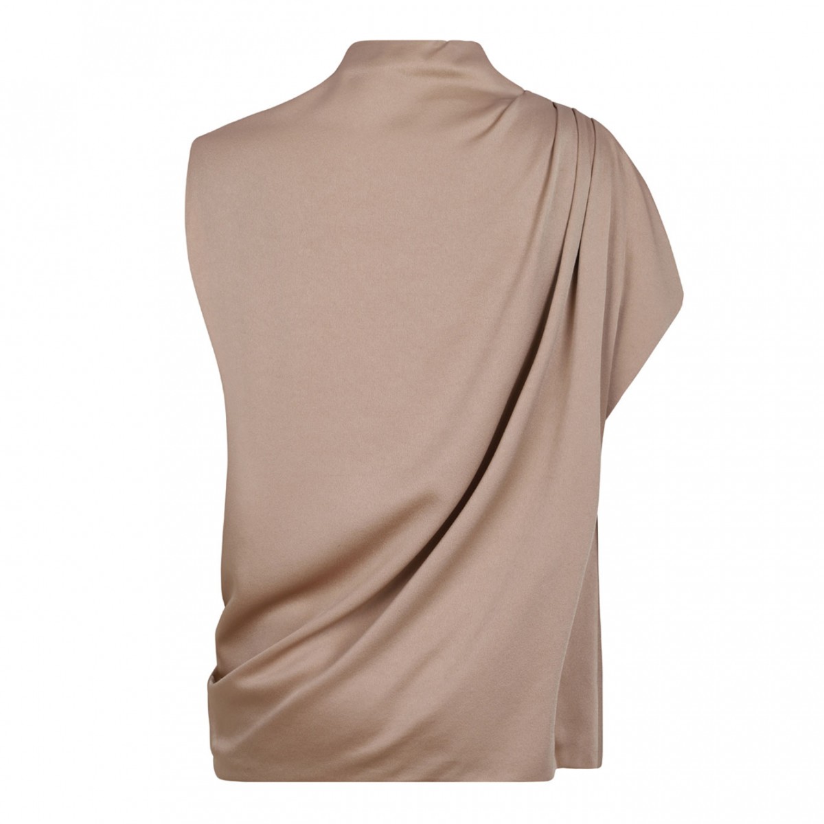 Beige Top In Enver Satin
