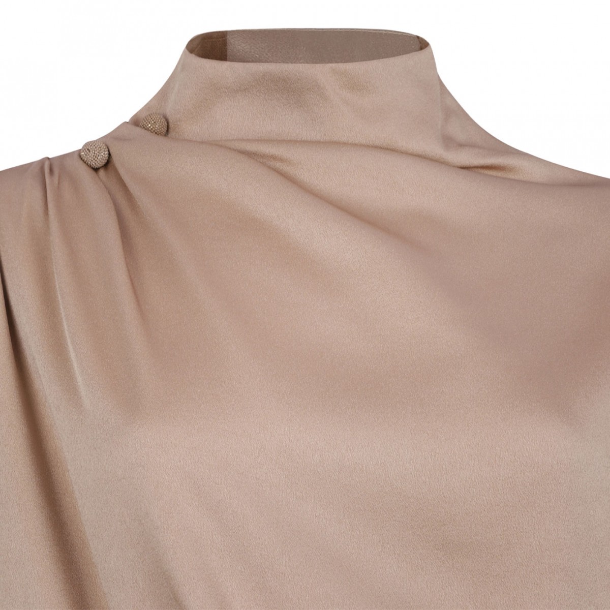 Beige Top In Enver Satin