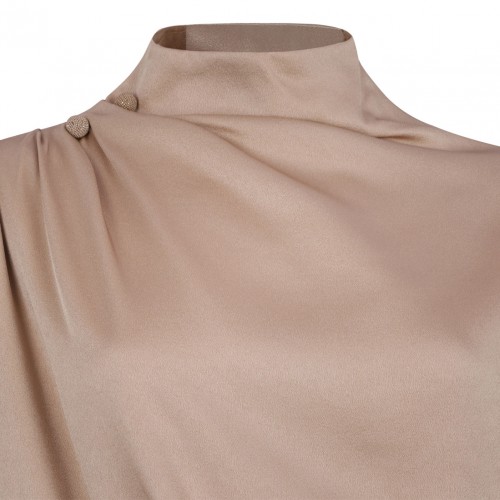 Beige Top In Enver Satin