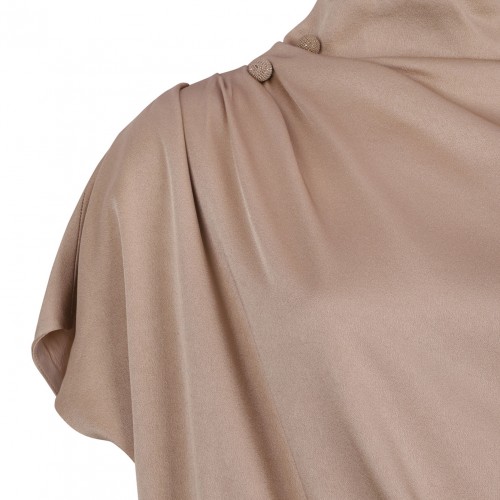 Beige Top In Enver Satin