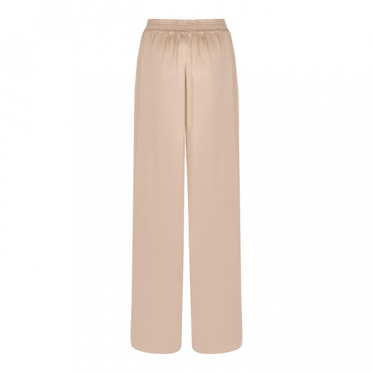 Beige Amelia Trousers In Enver Satin