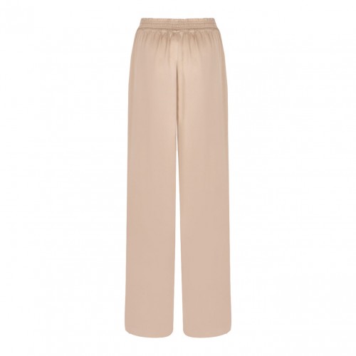 Beige Amelia Trousers In Enver Satin