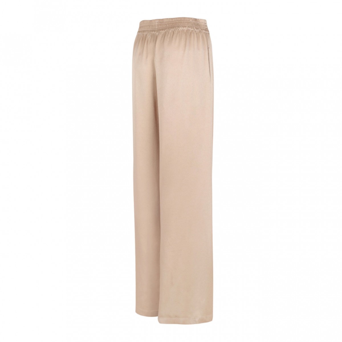 Beige Amelia Trousers In Enver Satin
