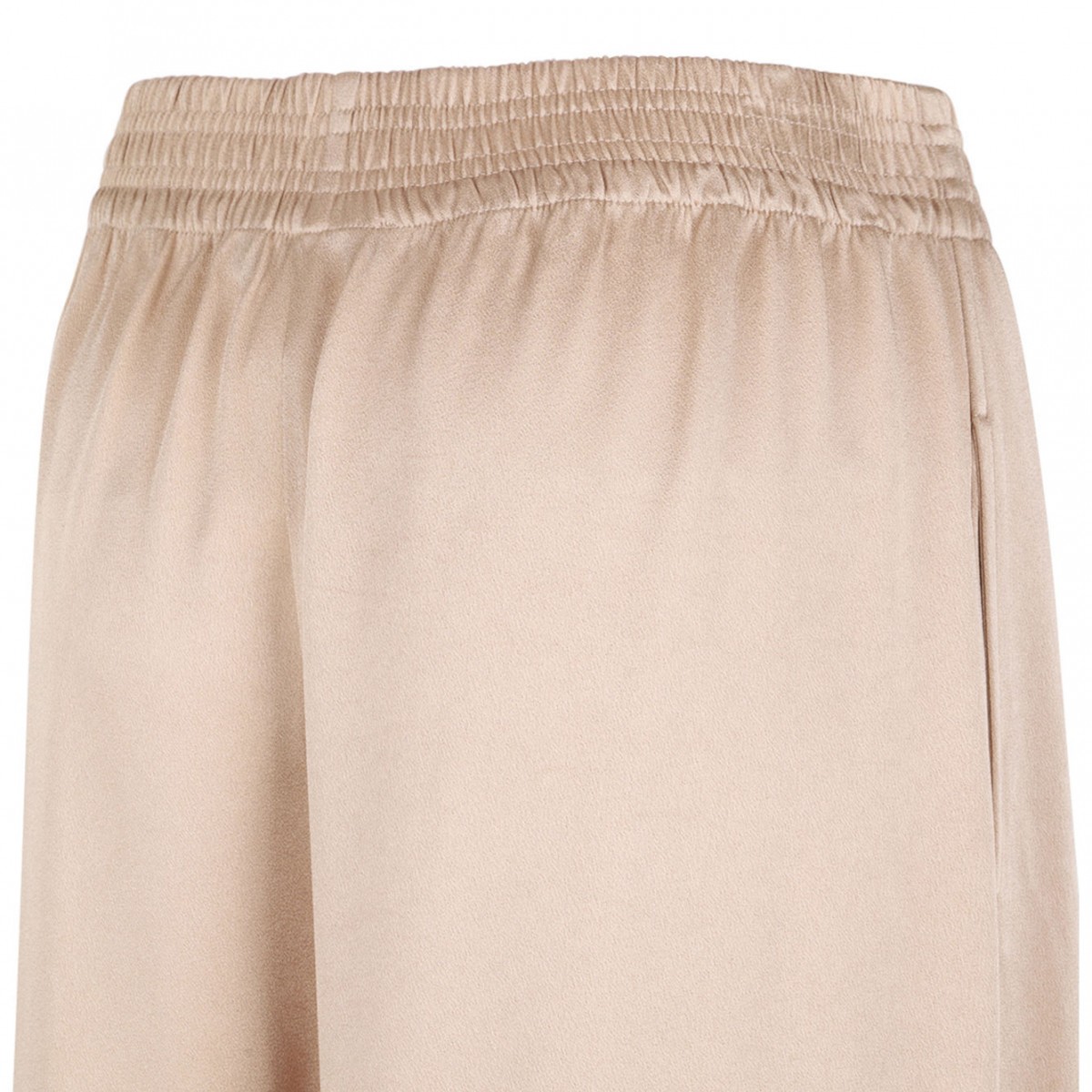 Beige Amelia Trousers In Enver Satin