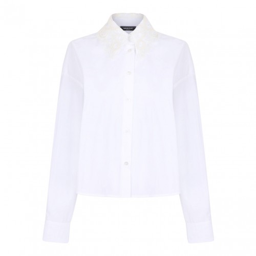 Beige Popeline Cropped Shirt